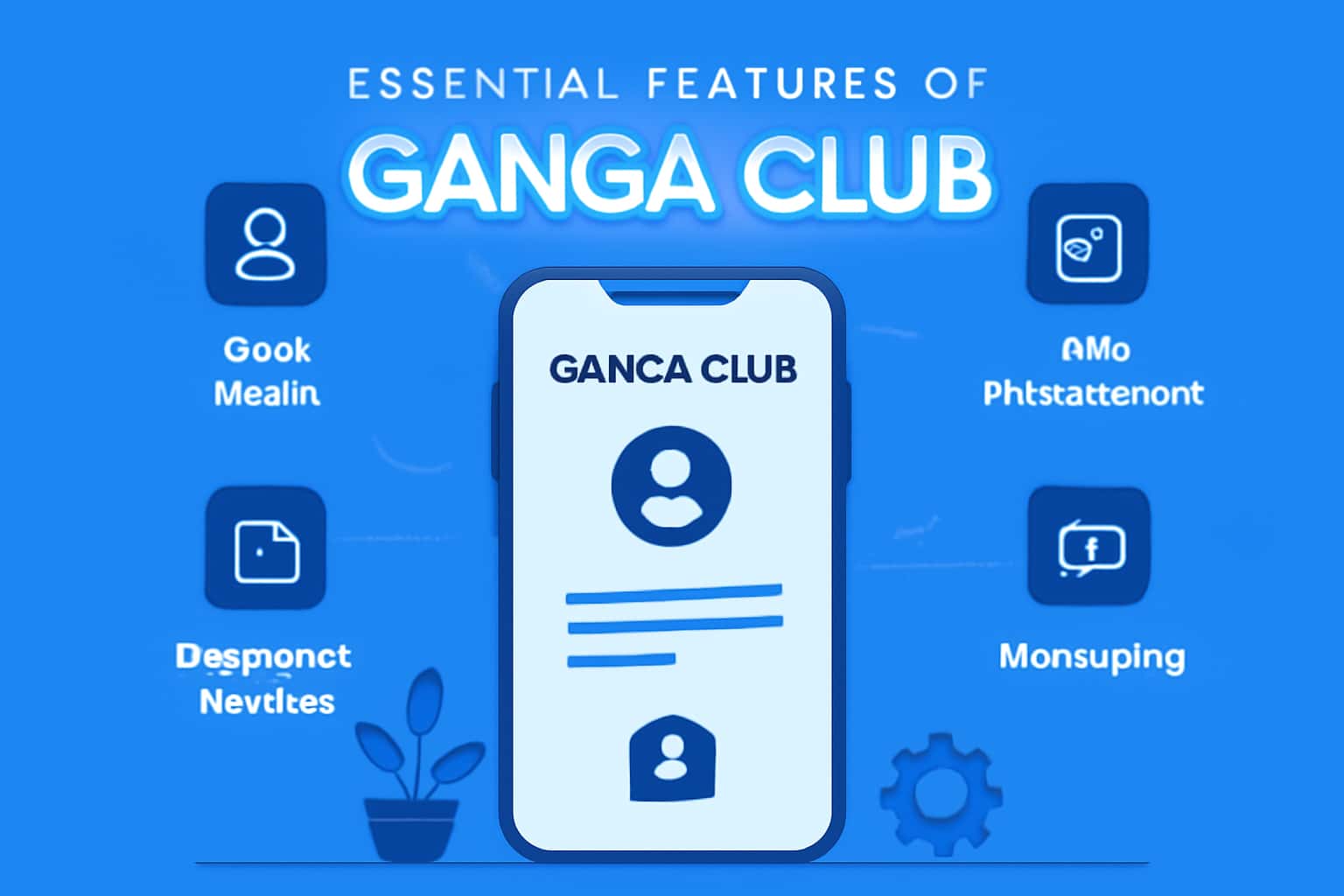 An informational representation of Ganga Club App features.