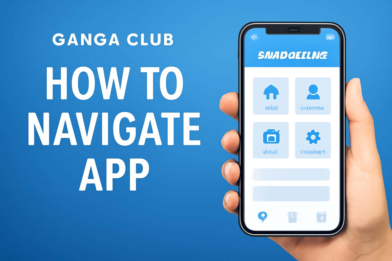An informative scene illustrating navigation through the Ganga Club App.