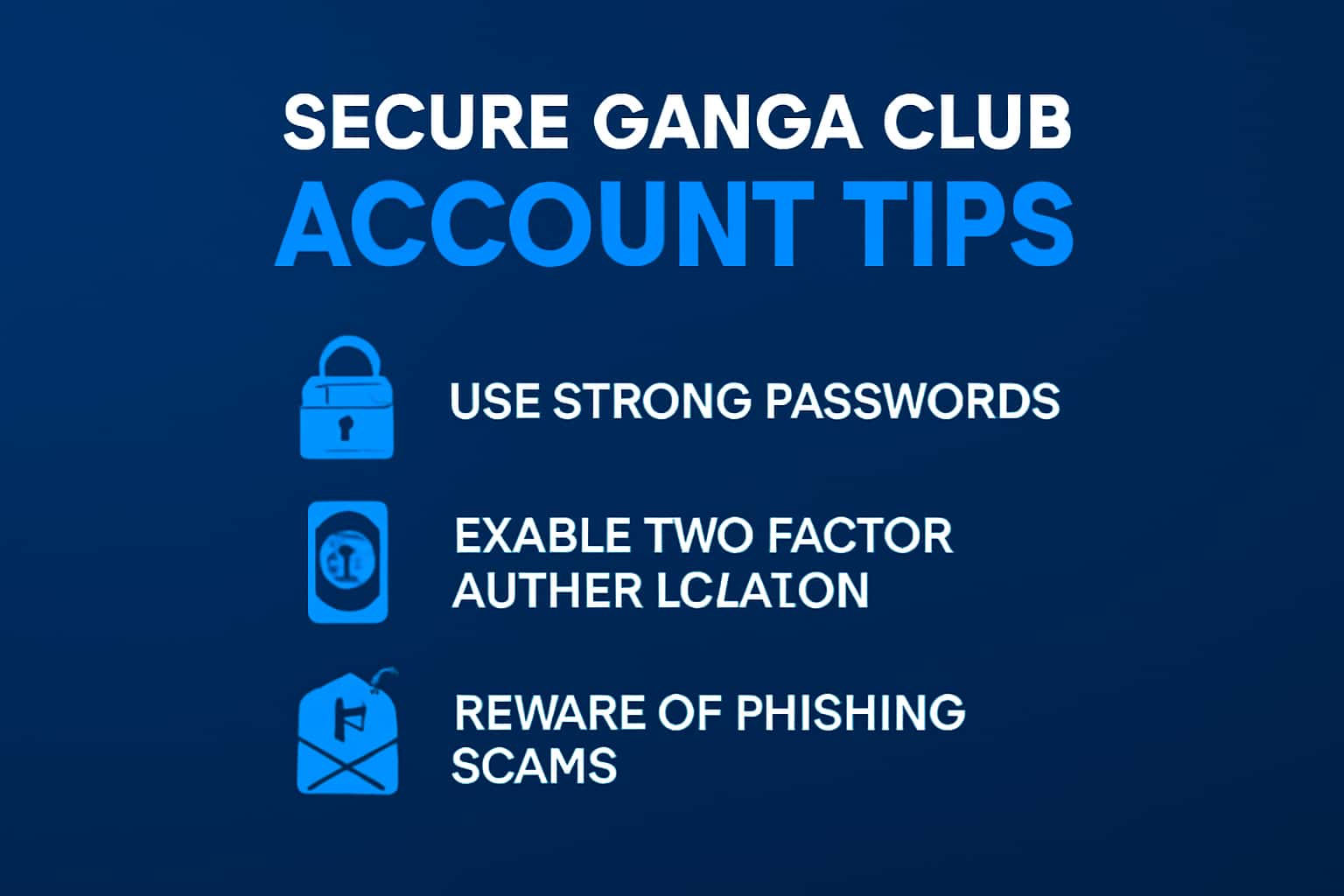 An informational scene illustrating secure account practices within the Ganga Club platform.