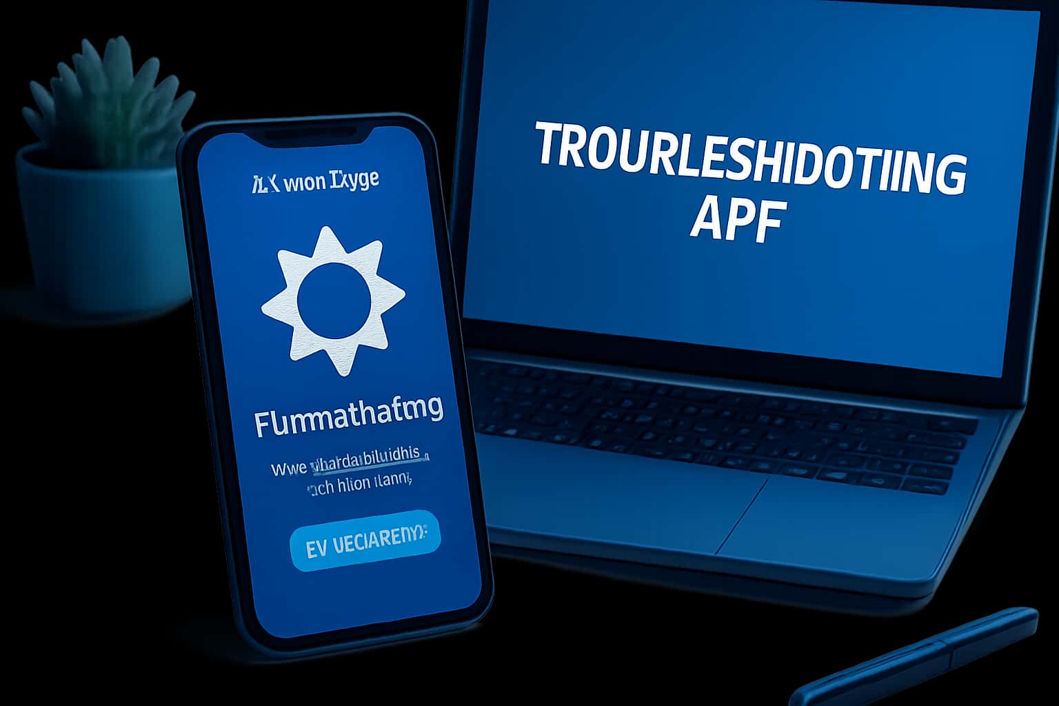 Hero image depicting the troubleshooting process for the Ganga Club App.